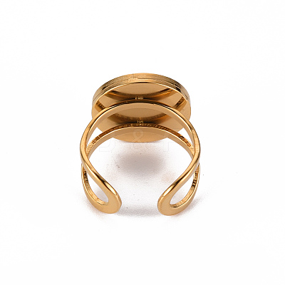 201 Stainless Steel Cuff Ring Findings STAS-S080-040C-G-1