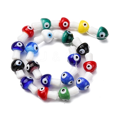 Handmade Evil Eye Lampwork Beads Strands LAMP-S069-01D-1