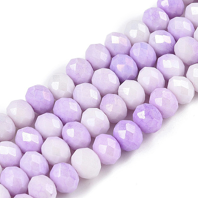 Anti-Tarnish Ombre Effect Dyed Glass Beads Strands LS-GLAA-C023-02-B07-1