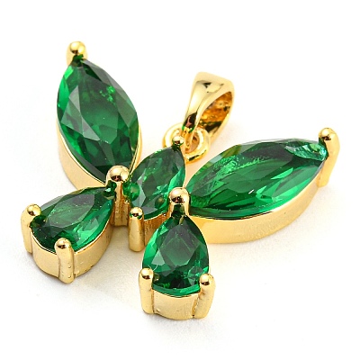 Brass Pave Cubic Zirconia Pendants KK-Q794-01A-G-1