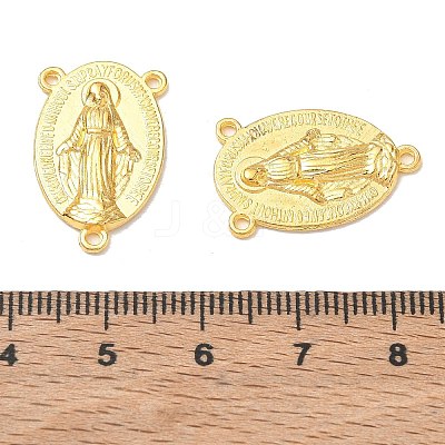 Holy Oval Carved Virgin Mary Tibetan Style Alloy Chandelier Component Links LS-TIBEP-LF0961YKG-G-FF-1