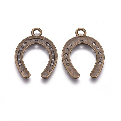 Tibetan Style Alloy Horseshoe Pendants TIBEP-23708-AB-NR-1