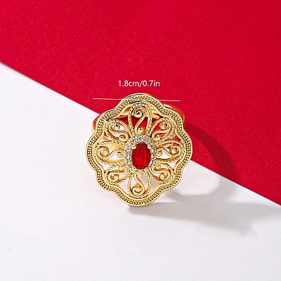 Geometric Brass Micro Pave Cubic Zirconia Finger Rings for Women GH1059-2-1