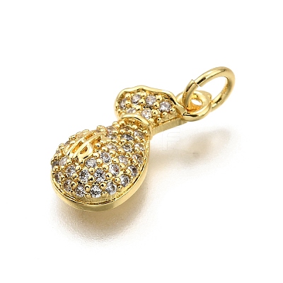 Brass Micro Pave Cubic Zirconia Pendants KK-K401-16G-1