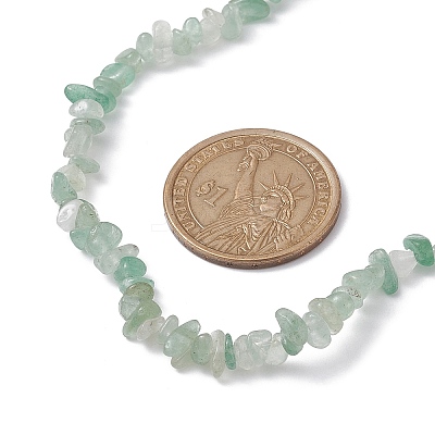 Natural Green Aventurine Chip Beaded Necklace NJEW-JN04616-14-1