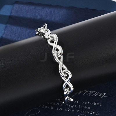 304 Stainless Steel Infinity Link Chain Bracelets for Women Men BJEW-F488-53C-P-1