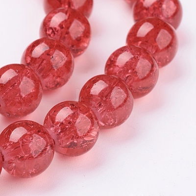 Spray Painted Crackle Glass Beads Strands CCG-Q001-10mm-13-1