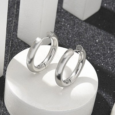 Frosted 304 Stainless Steel Huggie Hoop Earrings for Women EJEW-C096-32G-P-1