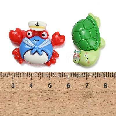 Sea Animals Opaque Resin Cabochons RESI-C074-03-1