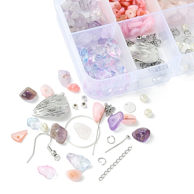 DIY Natural Gemstone Dangle Earrings Kits DIY-FS0006-91-1