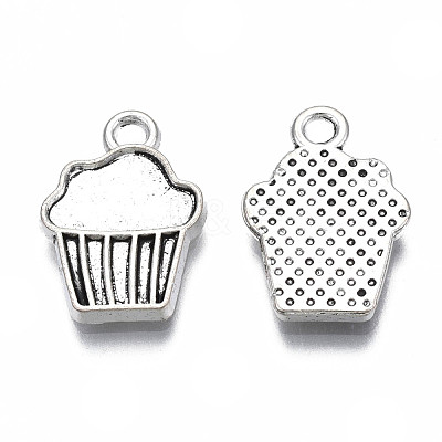 Tibetan Style Alloy Charm Settings for Enamel TIBEP-N011-025-1