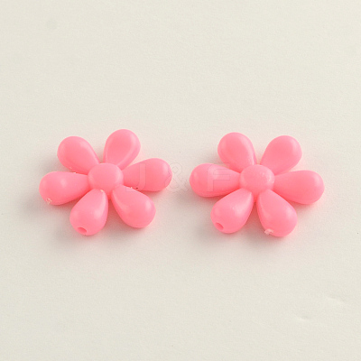 Opaque Acrylic Flower Beads SACR-Q100-M091-1