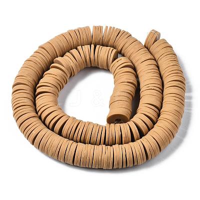 Flat Round Handmade Polymer Clay Beads CLAY-R067-12mm-37-1