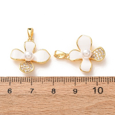 Brass Micro Pave Clear Cubic Zirconia Pendants KK-A304-25G-02-1