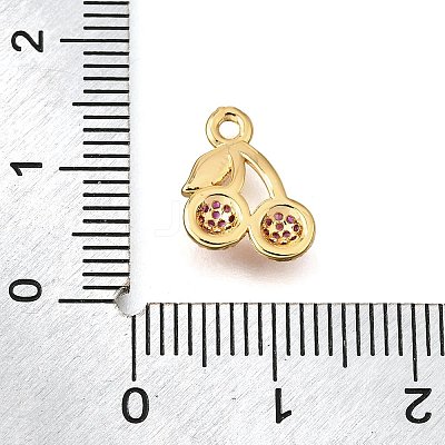 Brass Micro Pave Clear Cubic Zirconia Pendants KK-U065-05D-G-1