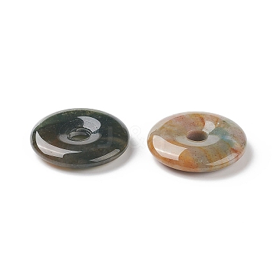 Donut/Pi Disc Natural Gemstone Pendants G-L234-30mm-12-1