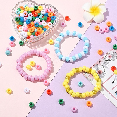 200Pcs Opaque Plastic Beads KY-YW0001-79A-1