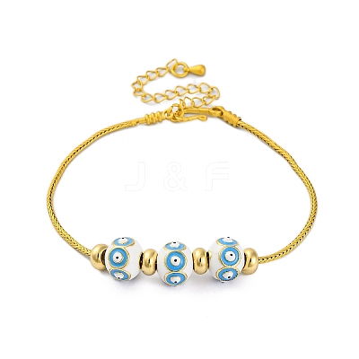 Brass European Bracelets BJEW-C080-03G-08-1