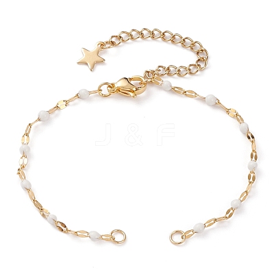 PVD Vacuum Plating 304 Stainless Steel Link Chain Bracelet Making AJEW-JB00870-03-1