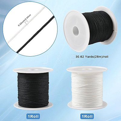 2 Rolls 2 Colors Round Nylon Chinese Knot Cord NWIR-FS0001-05-1