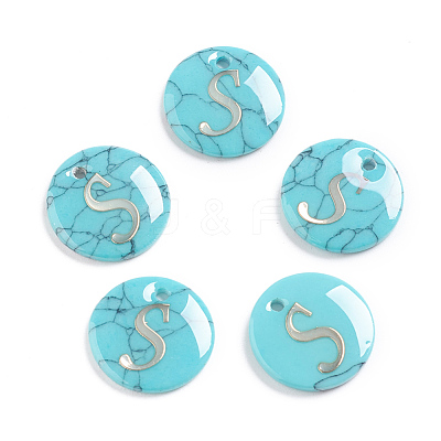 Synthetic Turquoise Charms G-L561-001S-1
