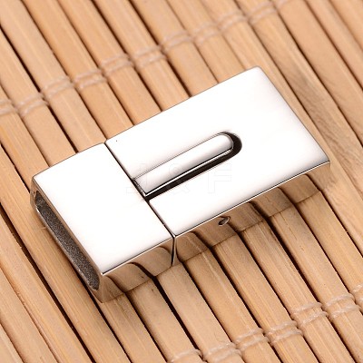 Tarnish Resistant Smooth Surface 304 Stainless Steel Rectangle Magnetic Clasps STAS-I045-04A-1