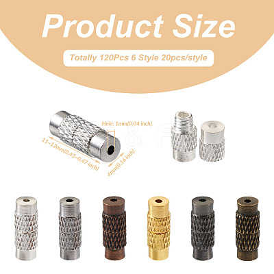 120Sets 6 Styles Column Brass Screw Clasps KK-KS0001-22-1