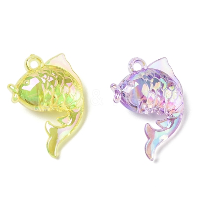 Electroplate Transparent UV Plating Acrylic Pendants OACR-I014-24-1