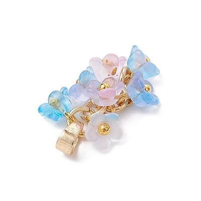 8Pcs Flower Acrylic Charms PALLOY-JF03591-1