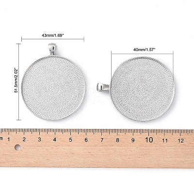 Tibetan Style Flat Round Alloy Big Pendant Cabochon Settings LS-X-TIBEP-Q049-09AS-RS-1