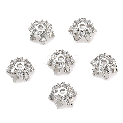 Brass Micro Pave Cubic Zirconia Bead Caps CU-CBA6E4E-08P-1
