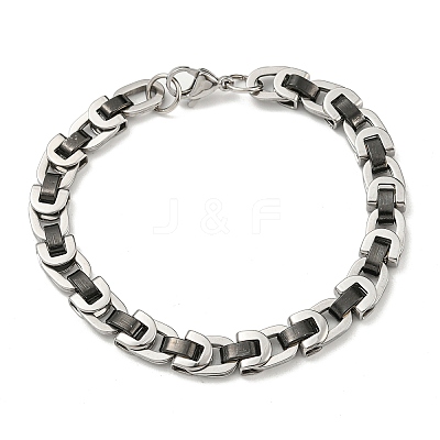 Two Tone 201 Stainless Steel Link Chain Bracelet BJEW-B078-29BP-1