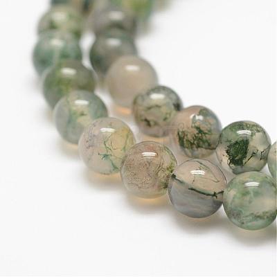 Natural Moss Agate Beads Strands G-F453-4mm-1