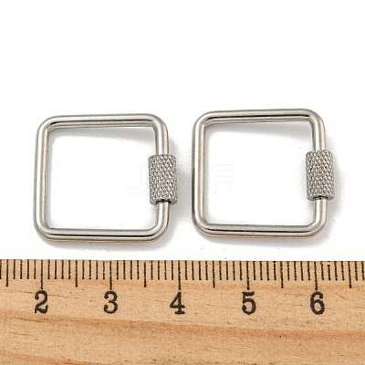 Non-Tarnish 304 Stainless Steel Screw Carabiner Lock Charms STAS-C092-04A-P-1