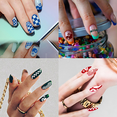 Stainless Steel DIY Nail Art Templates MRMJ-WH0092-017-1