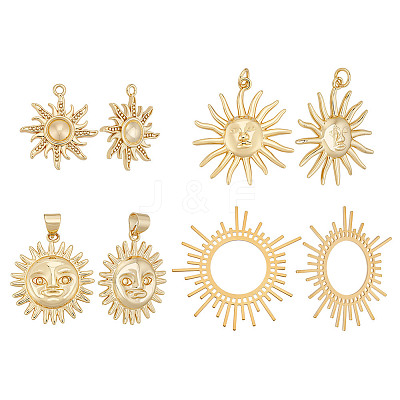 12Pcs 4 Styles Brass Pendants KK-AR0004-67-1