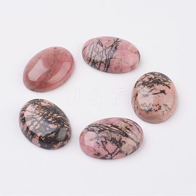 Natural Rhodonite Flat Back Cabochons X-G-G741-30x40mm-12-1