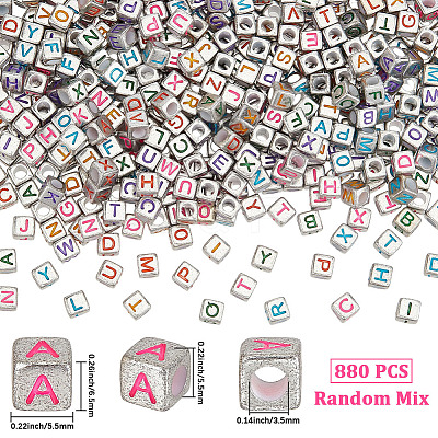 880Pcs Opaque Acrylic Beads OACR-PA0001-87-1