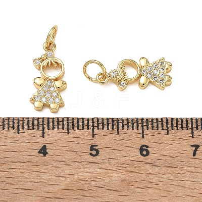Brass Micro Pave Clear Cubic Zirconia Pendants CU-CBA9AFC-01G-32-1