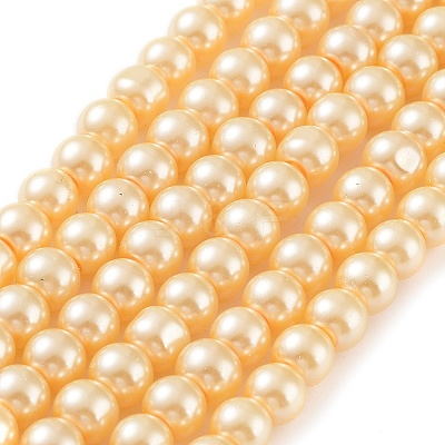 Baking Paint Pearlized Glass Pearl Round Bead Strands HY-Q003-6mm-61-1