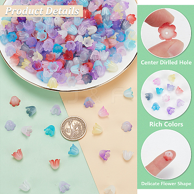 10Colors Two Tone Acrylic Bead Caps MACR-PH0001-71-1