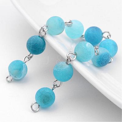 Handmade Natural Weathered Agate Beads Chains AJEW-JB00242-1