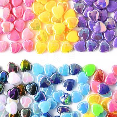 200Pcs 2 Colors ABS Plastic Beads KY-FS0001-42A-1