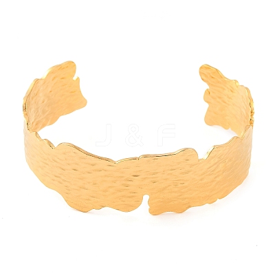 304 Stainless Steel Open Cuff Bangles for Women BJEW-G711-01A-G-1