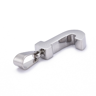 Non-Tarnish 304 Stainless Steel Letter Pendants LS-STAS-H127-J-P-1