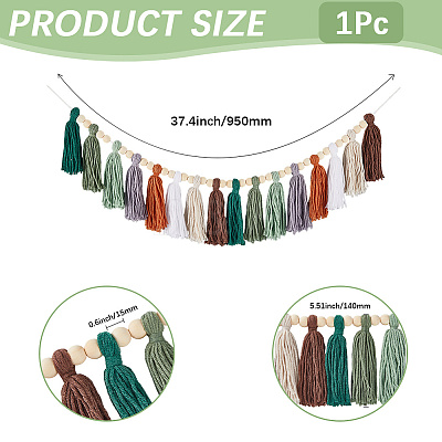 Cotton Tassel Hanging Wall Art Decorations HJEW-WH20003-20B-1