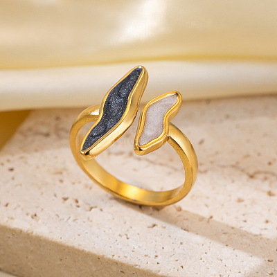 304 Stainless Steel Open Cuff Rings WG95F6F-02-1