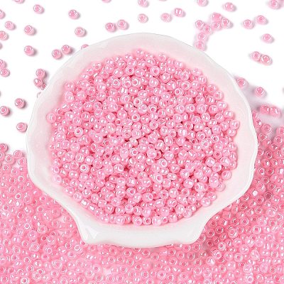DIY Craft Beads 6/0 Ceylon Round Glass Seed Beads X-SEED-A011-4mm-145-1