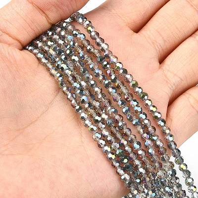 Electroplate Glass Beads Strands X-EGLA-D021-15-1