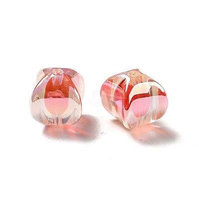 Two Tone UV Plating Rainbow Iridescent Acrylic Beads TACR-D010-04F-1